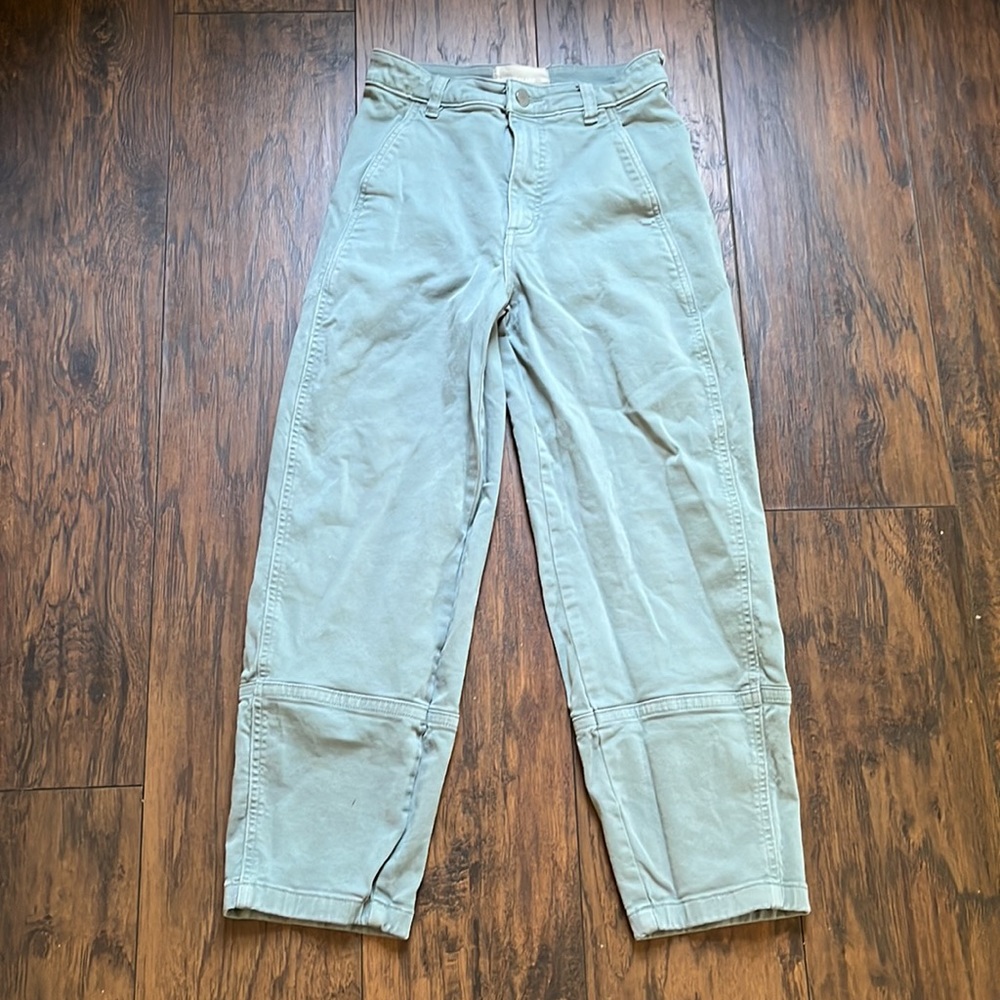 Everlane Green High Waisted The Utility Barrel Pants